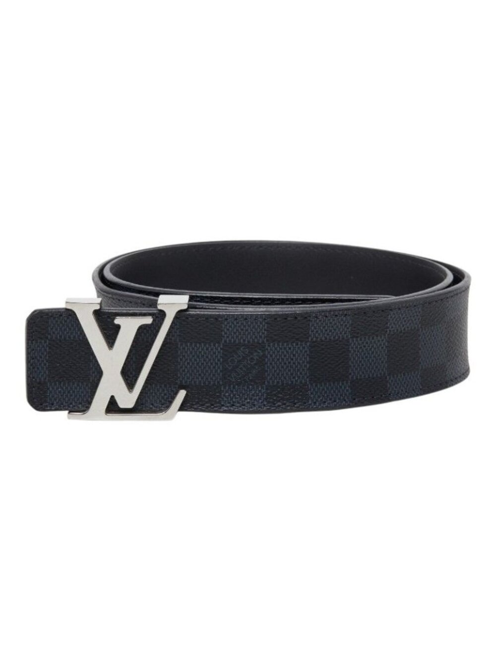 Louis Vuitton Damier Cobalt Ceinture LV Belt Black Navy Leather